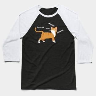 cat orange cute vector cartoon meow Baseball T-Shirt